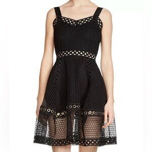 Maje Black Lace Mini Dress